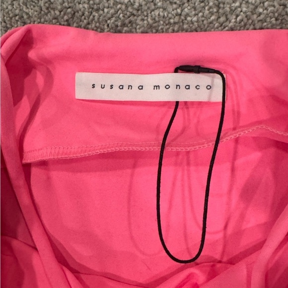 NWOT Susana Monaco Womens  String Gathered High-Low Maxi Dress, Pink size small - Picture 6 of 8